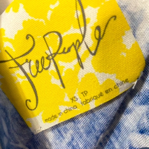 FREE PEOPLE Indigo Abracadabra Cold Shoulder Peplum Boho Style Top Size XS - Picture 7 of 7